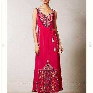 Anthropologie Vanessa Virginia size 4 gorgeous fuchsia Dayak dress ✨